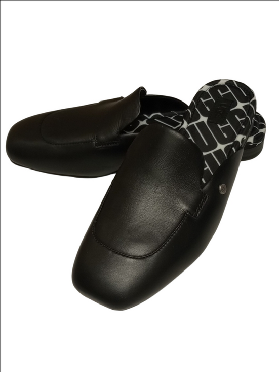 UGG Shoes - 🆕 UGG "JANAYA" BLACK LAMB LEATHER MULES WITH LOGO LINING ◾NWOT